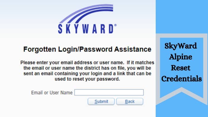 SkyWard-Alpine-Reset Credentials